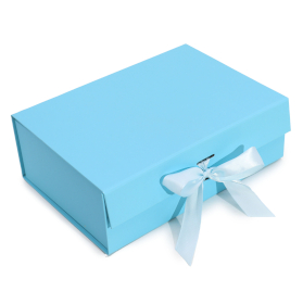 3x Flat Pack Gift Box - Large (28.2x20.2x9.2cm) - Baby Blue