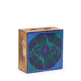 Small Enamelled Square Box 10x10x4.2cm - Hop Hare