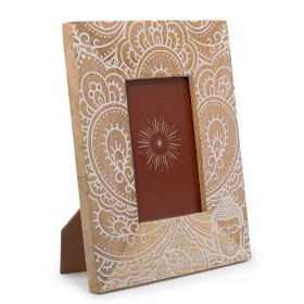 Med Mango Wood Picture Frame (for 10x15cm) 26x20x2cm - Buddha - White