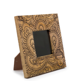 Small Mango Wood Picture Frame (for 10x10cm) 20x20x2cm - Buddha - Black