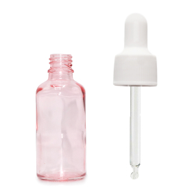 160x 10ml Rose Pink Glass Dropper Bottle with White Pipette