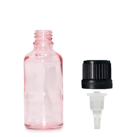 330x 30ml Rose Pink Glass Dropper Bottle with Dropper Cap