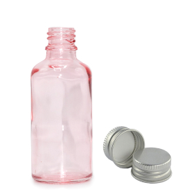 264x 50ml Rose Pink Glass Dropper Bottle with with Aluminium Cap