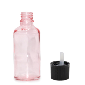 264x 50ml Rose Pink Glass Dropper Bottle with Child Resistant Dropper Cap