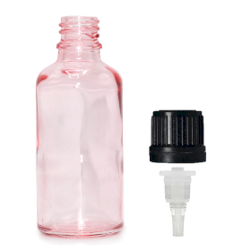 168x 100ml Rose Pink Glass Dropper Bottle with Dropper Cap