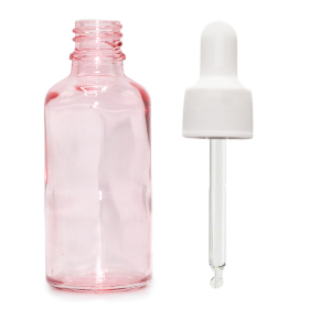 168x 100ml Rose Pink Glass Dropper Bottle with White Pipette
