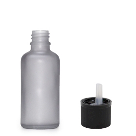 330x 30ml Frosted Grey Glass Dropper Bottle with Child Resistant Dropper Cap