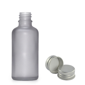 264x 50ml Frosted Grey Glass Dropper Bottle with with Aluminium Cap