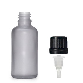 264x 50ml Frosted Grey Glass Dropper Bottle with Dropper Cap