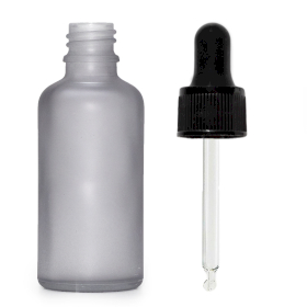 168x 100ml Frosted Grey Glass Dropper Bottle with Black Pipette