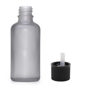 168x 100ml Frosted Grey Glass Dropper Bottle with Child Resistant Dropper Cap
