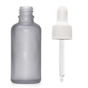 168x 100ml Frosted Grey Glass Dropper Bottle with White Pipette