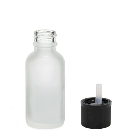 384x 30ml Frosted White Glass Dropper Bottle with Child Resistant Dropper Cap