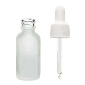 384x 30ml Frosted White Glass Dropper Bottle with White Pipette