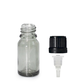 160x 10ml Smoke Grey Glass Dropper Bottle with Dropper Cap