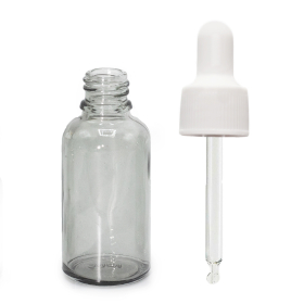 330x 30ml Smoke Grey Glass Dropper Bottle with White Pipette