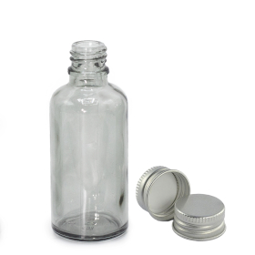 264x 50ml Smoke Grey Glass Dropper Bottle with with Aluminium Cap