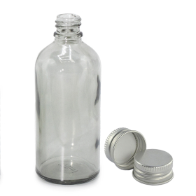 168x 100ml Smoke Grey Glass Dropper Bottle with with Aluminium Cap
