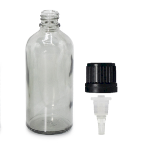 168x 100ml Smoke Grey Glass Dropper Bottle with Dropper Cap