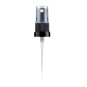 50x Black Atomiser With Clear Overcap for Dropper Bottles - 18mm