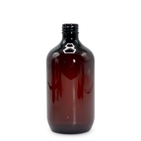 10x 500ml Amber Plastic Boston Bottle - No Cap