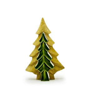 6x Lost in the Forrest - Small Tree in a Tree Wooden Decoration - 15x10cm