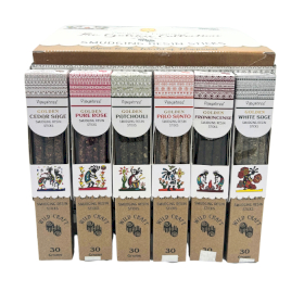 72x 30g Golden Smudging Resin Sticks Display Set