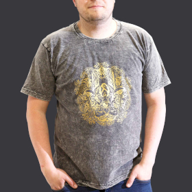 XLarge Stone Washed T-Shirt - Hamsa - Dark Grey