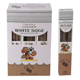 12x 30g Golden White Sage Smudging Resin Sticks