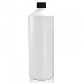 10x 1L HDPE Plastic Bottle with Black Cap
