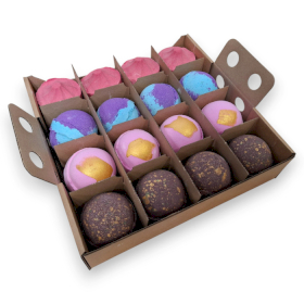 16x Jumbo Bath Bomb Discovery 4 of each Pack Dubai, Amethyst, Razzle, Charlotte
