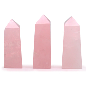 3x Gemstone Obelisk Point - Rose Quartz