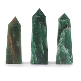 3x Gemstone Obelisk Point - Indian Jade