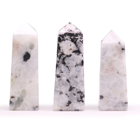 3x Gemstone Obelisk Point - Moonstone