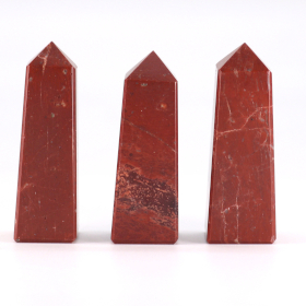 3x Gemstone Obelisk Point - Red Jasper