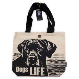 Iconic Classic Tote Bag - It\'s a Dogs Life - White 10oz