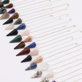 36x Gemstone Pendulum Starter (12x 3 Crystals) 4cm - 6 Sides Pyramids