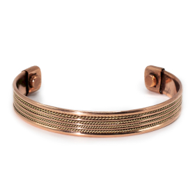 6x Copper Banded Pattern Bracelets with Magnets (Assorted)
