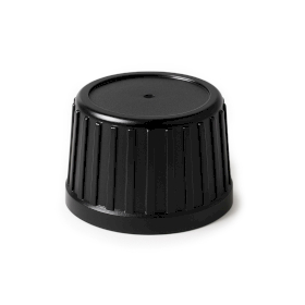 50x Cap for Glass Medicine Bottle Black / Tamper Evident 28mm