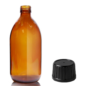 30x 500ml Amber Glass Medicine Bottle with Tamper Evident Cap