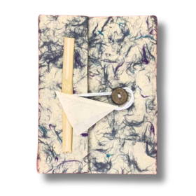 Lrg Lokta Mixed Blue Cotton Notebook (21x15cm) - 45 Pages - Bookmark Included