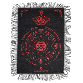 6x Mystic Moth - Pendulum Divination Cloth - Black & Blood Red