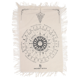 6x Sun Face - Pendulum Divination Cloth - Natural & Black