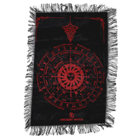 6x Sun Face - Pendulum Divination Cloth - Black & Blood Red