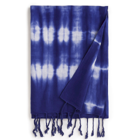 4x Boho Java Art Stole/Scarf - Indigo Stripes - 62x200cm