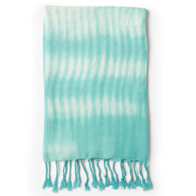 4x Boho Java Art Stole/Scarf - Teal Stripes & Motiff - 62x200cm