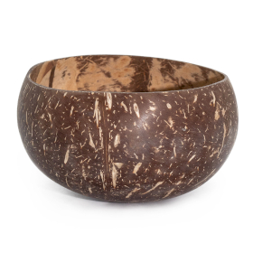 5x Lrg Natural Coconut Bowl - Polished - Craft Use - 10x14cm