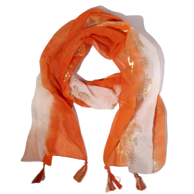 Summer Scarf -  180x50cm - Turtle - Coral