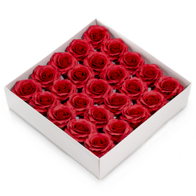 25x Craft Soap Flower - (5-Layer) Romantic Rose  - Wine Red