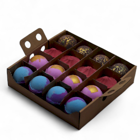 16x Jumbo Bath Bomb Discovery 4 of each Pack Dubai, Amethyst, Razzle, Charlotte